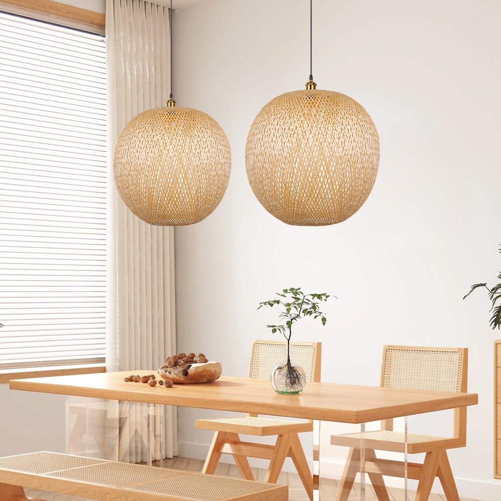 Bamboo Woven Chandeliers Decorative Pendant Lampshades