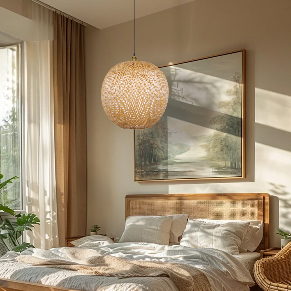 Bamboo Woven Chandeliers Decorative Pendant Lampshades