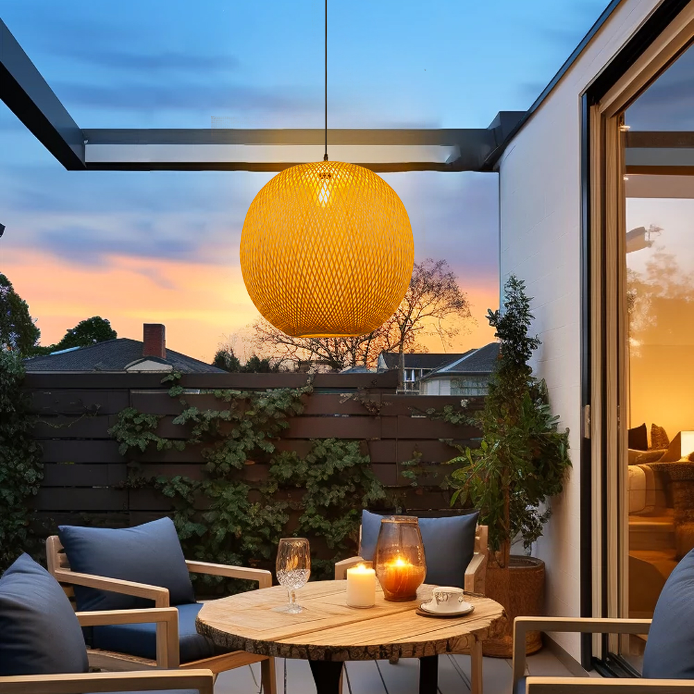 Bamboo Woven Chandeliers Decorative Pendant Lampshades