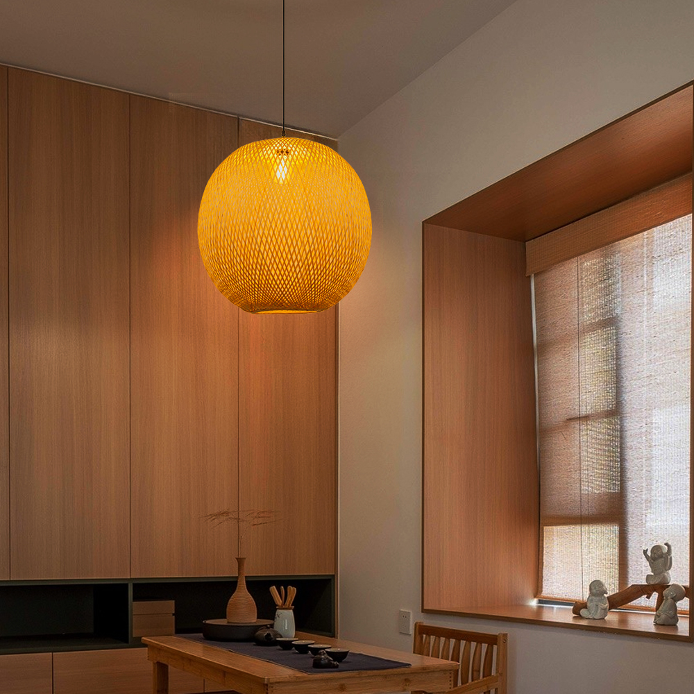 Bamboo Woven Chandeliers Decorative Pendant Lampshades