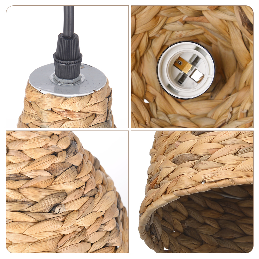 Boho style Seagrass Semi-circular Hand Woven Rattan Pendant Lights-labpiecesign