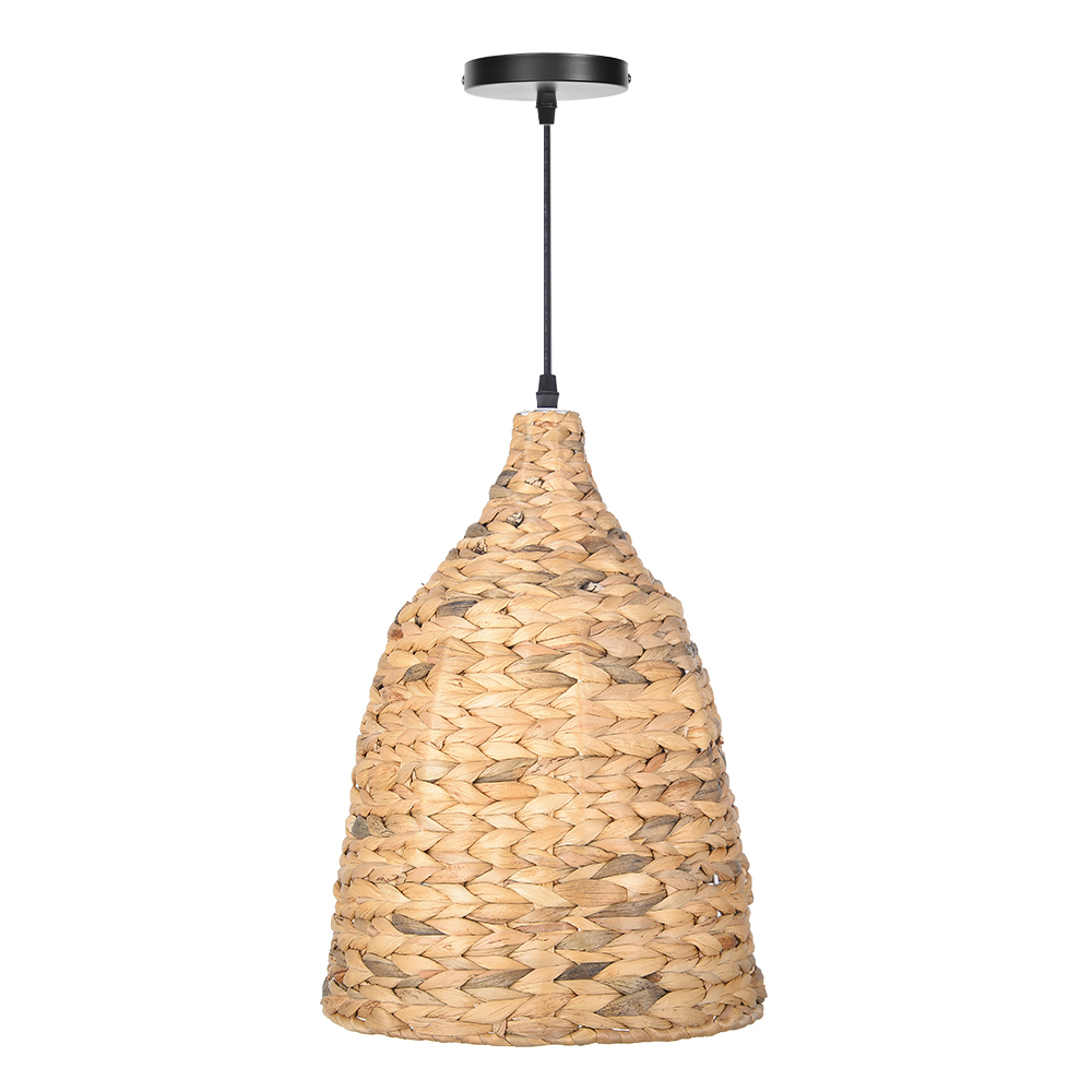 Boho style Seagrass Semi-circular Hand Woven Rattan Pendant Lights-labpiecesign