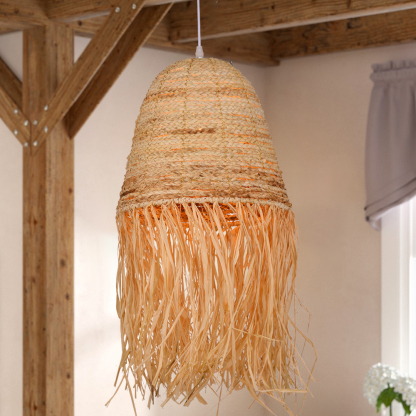 Pastoral style creative raffia straw hanging light shade-labpiecesign