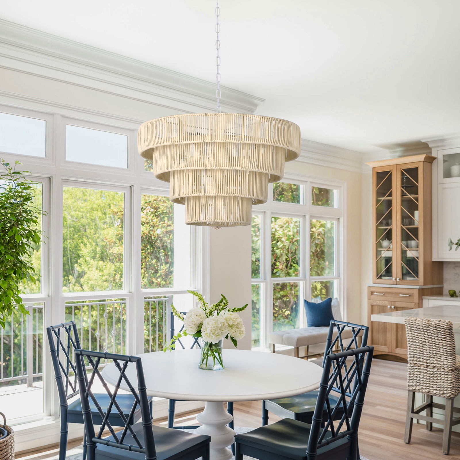 Tiered Rattan Pendant Light Shaded -labpiecesign