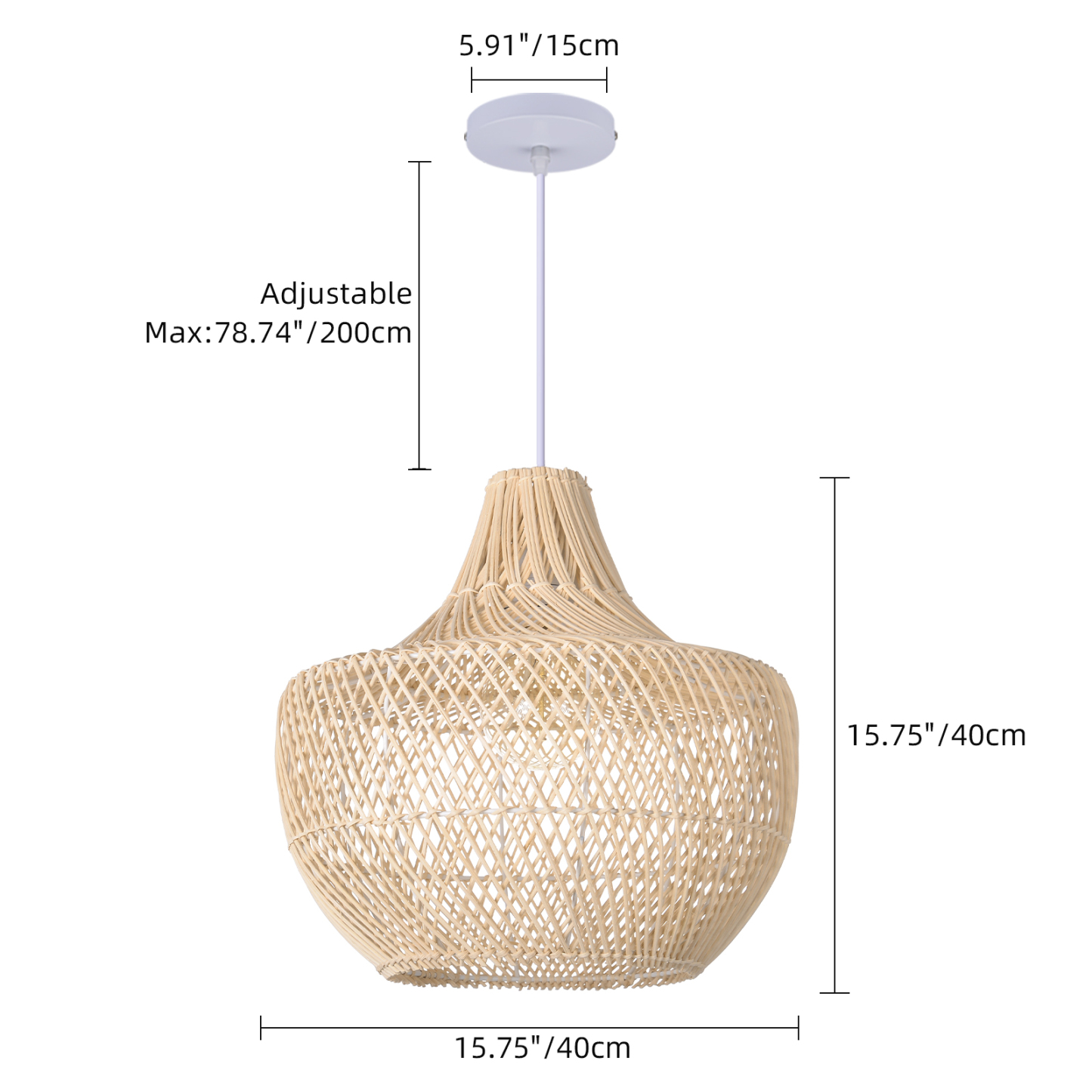 Handmade Woven Rattan Chandelier For Dining Table