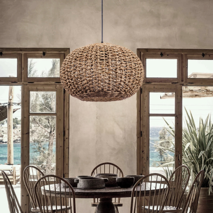 Vintage straw pendant light-labpiecesign