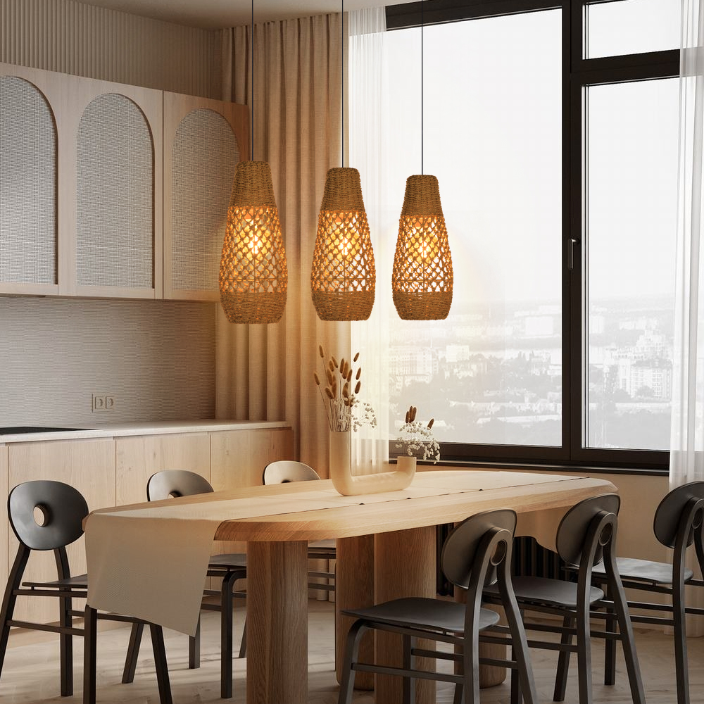 Various styles 3 light straw pendant light