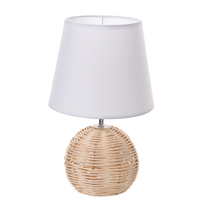 Japanese retro style bedroom rattan table lamp-labpiecesign