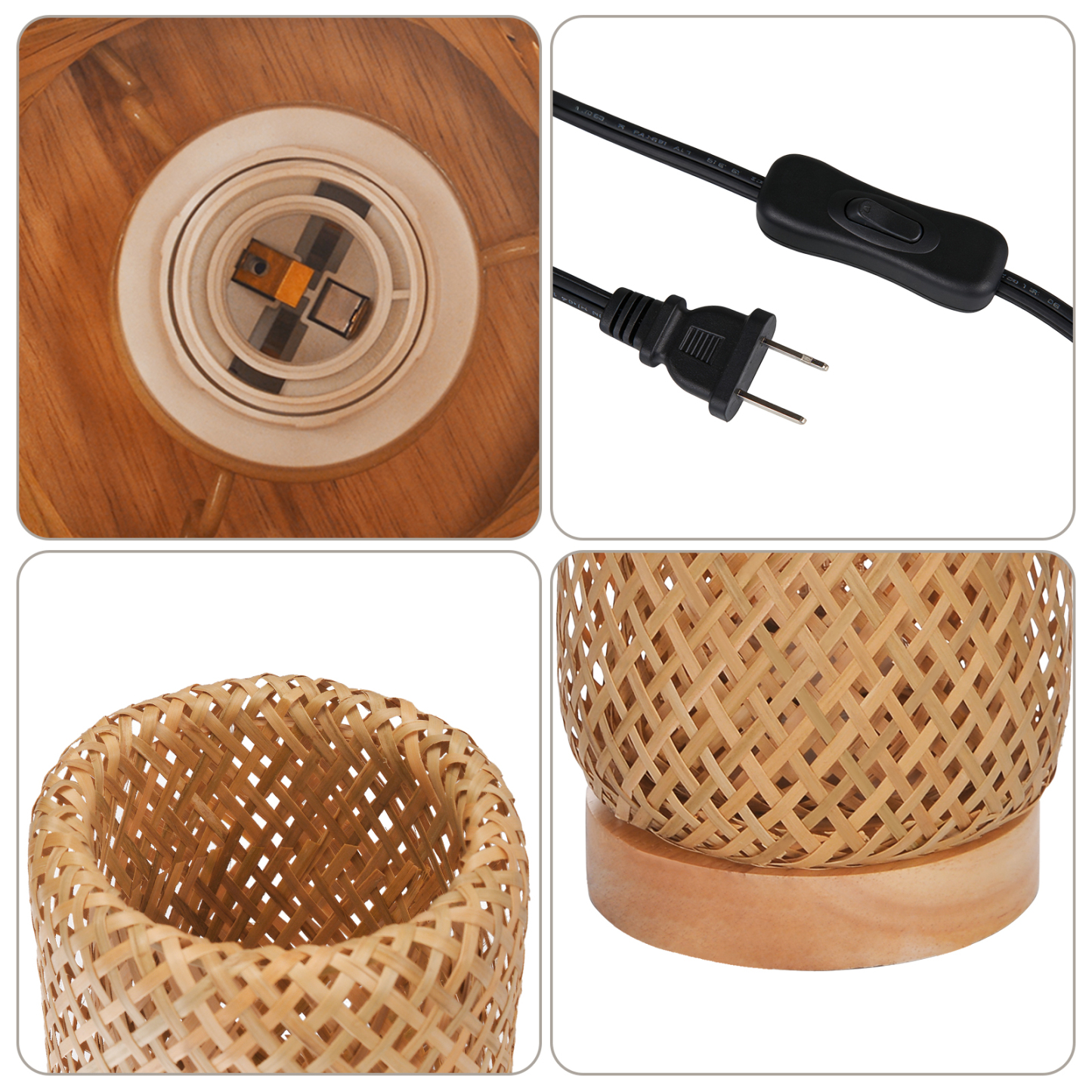 Rustic Bamboo Table Lamp for Bedside