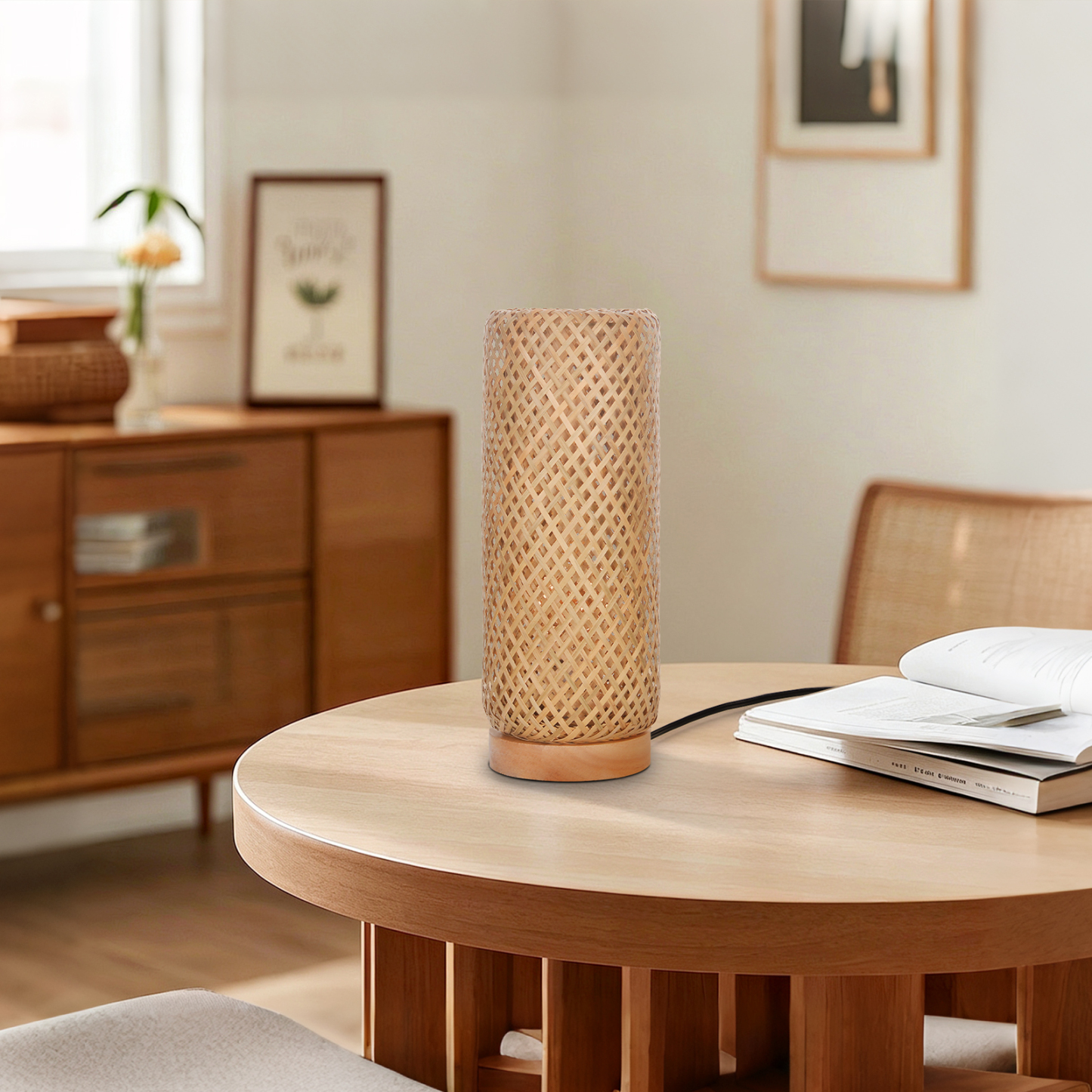 Rustic Bamboo Table Lamp for Bedside