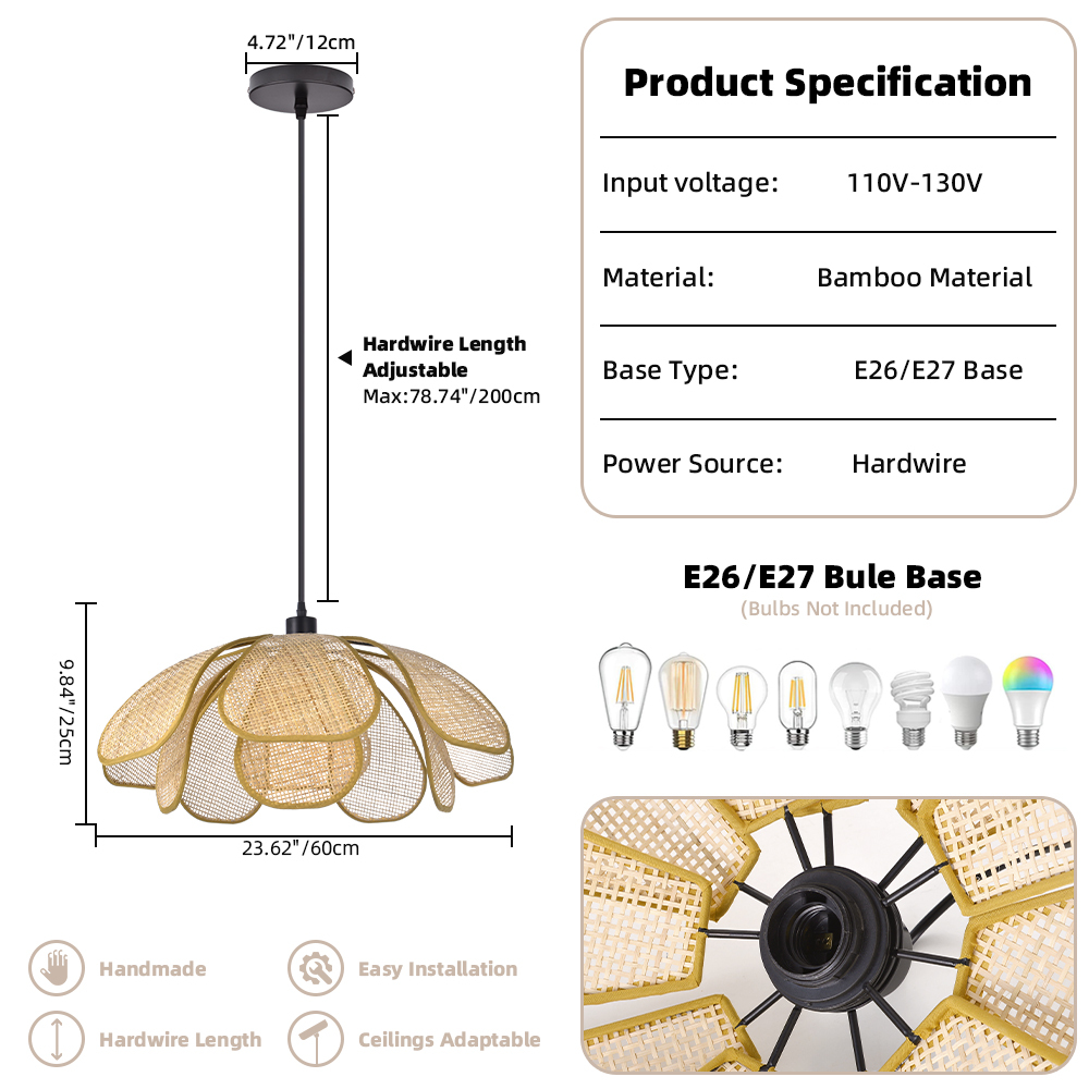 Petal rattan large chandelier-labpiecesign