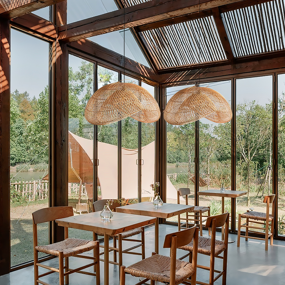 Cloud Shape Rattan Woven Chandelier Pendant