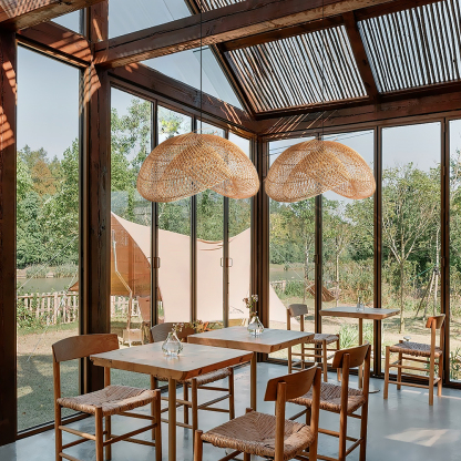 Cloud Shape Rattan Woven Chandelier Pendant