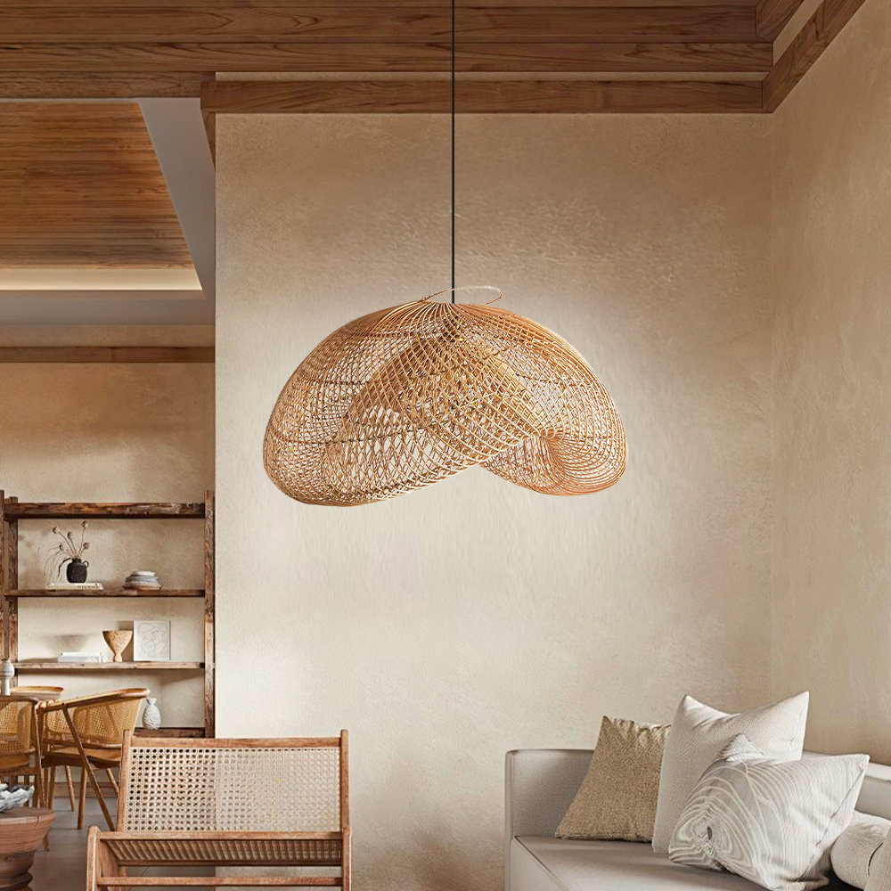 Cloud Shape Rattan Woven Chandelier Pendant