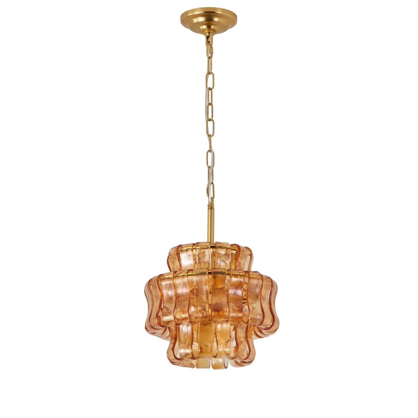 Vintage Ribbed Glass Pendant Light Mid-Century Modern Chandelier for Kitchen Island Dining Room