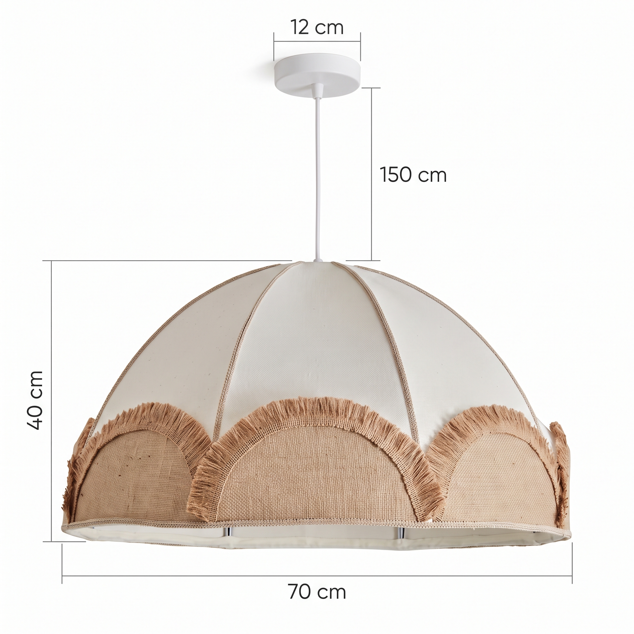 Bohemian Fringe Dome Pendant Light-Nordic Minimalism Hanging Ceiling Lamp for Dining Room Bedroom  Nursery