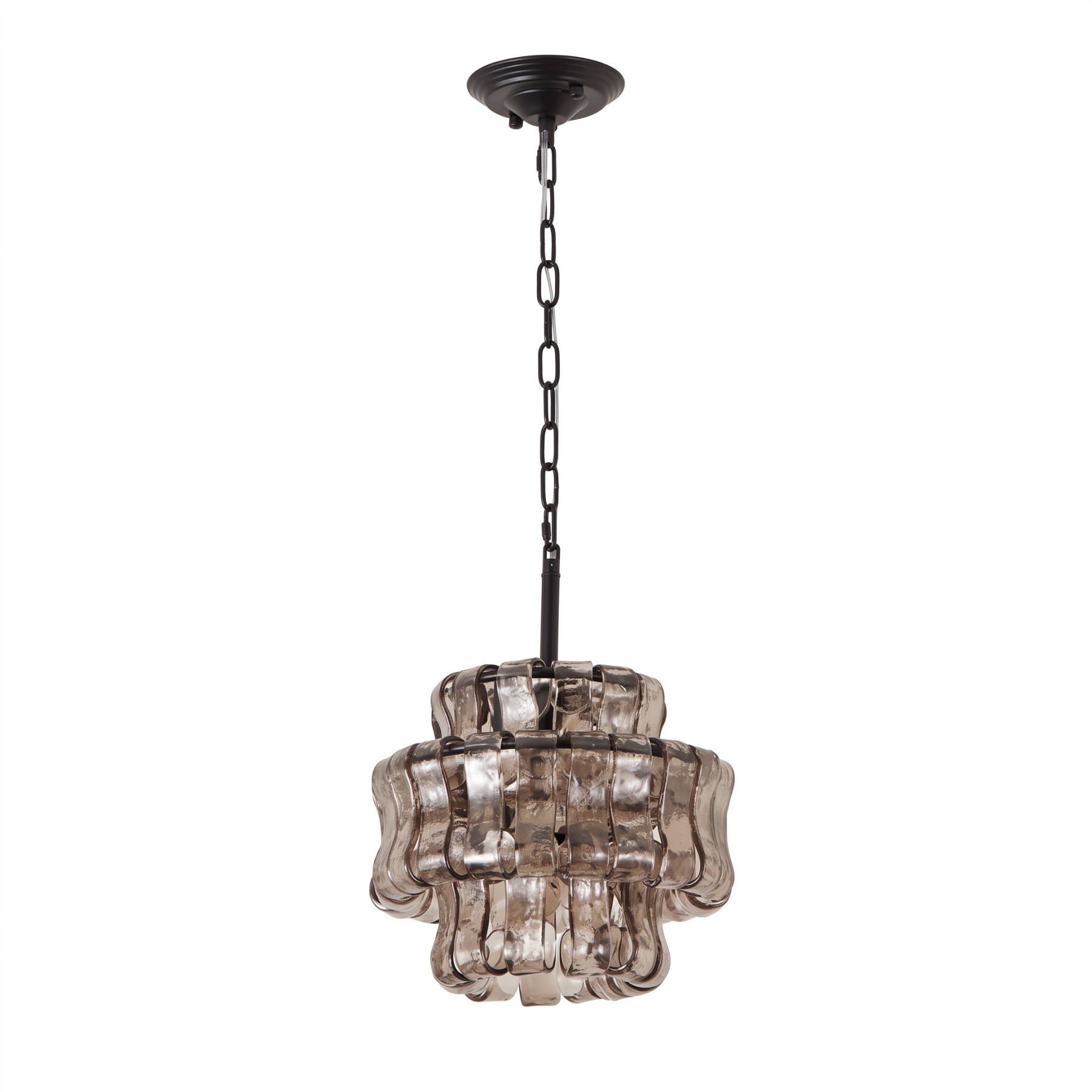Vintage Ribbed Glass Pendant Light Mid-Century Modern Chandelier for Kitchen Island Dining Room 
