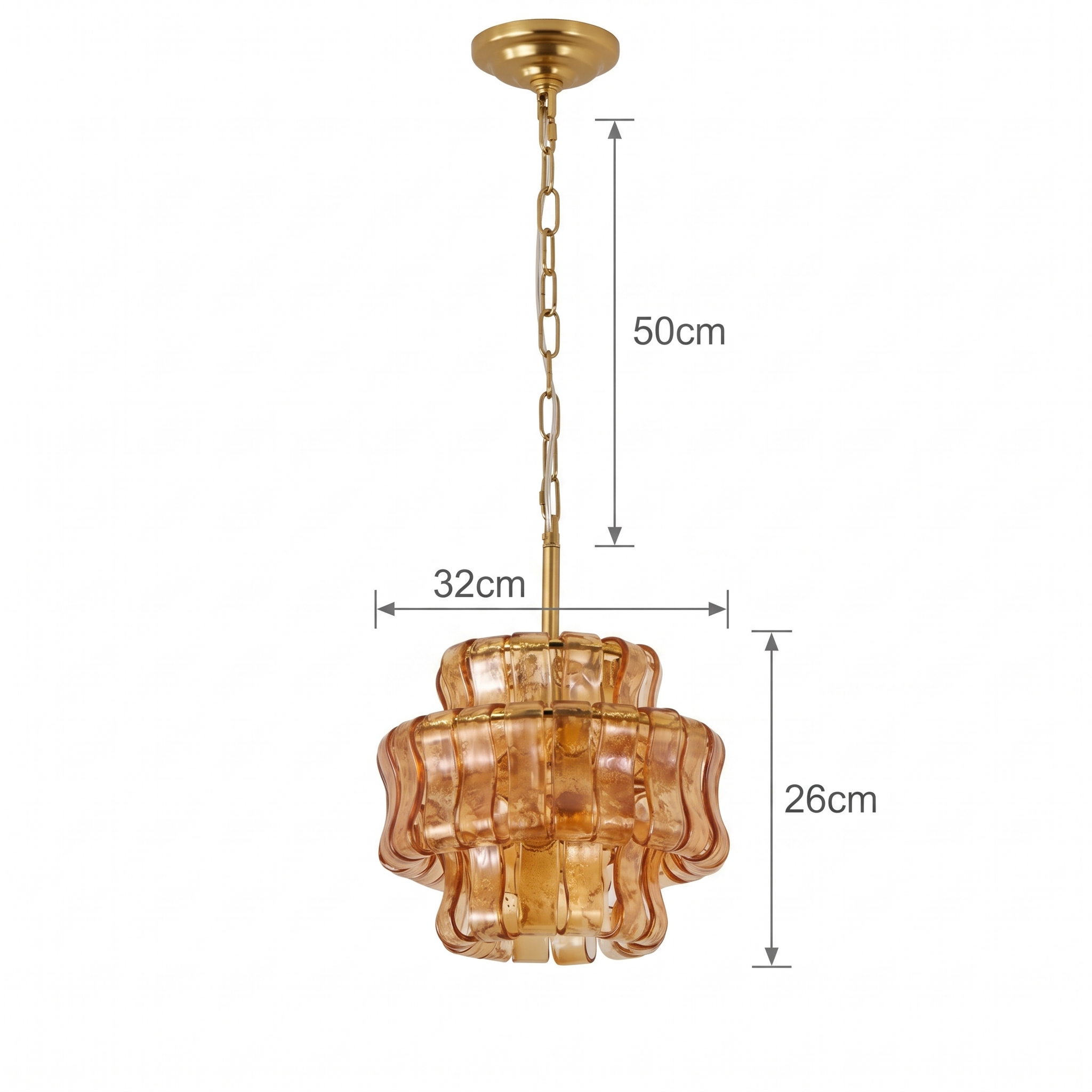 Vintage Ribbed Glass Pendant Light Mid-Century Modern Chandelier for Kitchen Island Dining Room 