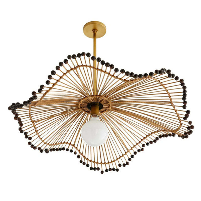 Retro Handmade Rattan Art Lamp Southeast Asian Style Pendant Light