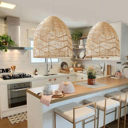 Handmade Basket Rattan Pendant Light Shades For Living Room-labpiecesign
