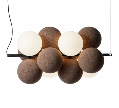 Flannel Ball Modern Chandelier Opal Glass Light-labpiecesign