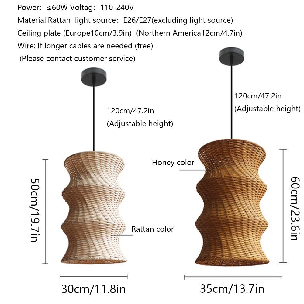 Japanese design wabi-sabi handmade creative style woven pendant light-labpiecesign