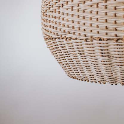 White Lampshade Rattan Woven Pendant Light -labpiecesign