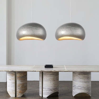 Wabi-sabi style High Density Polyethylene silver pendant light-labpiecesign