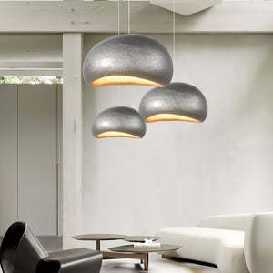 Wabi-sabi style High Density Polyethylene silver pendant light-labpiecesign