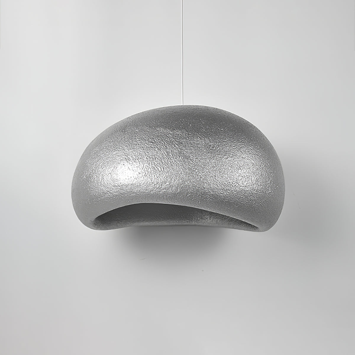 Wabi-sabi style High Density Polyethylene silver pendant light