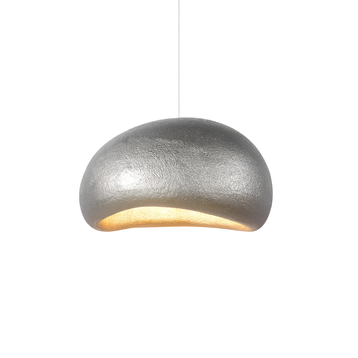 Wabi-sabi style High Density Polyethylene silver pendant light