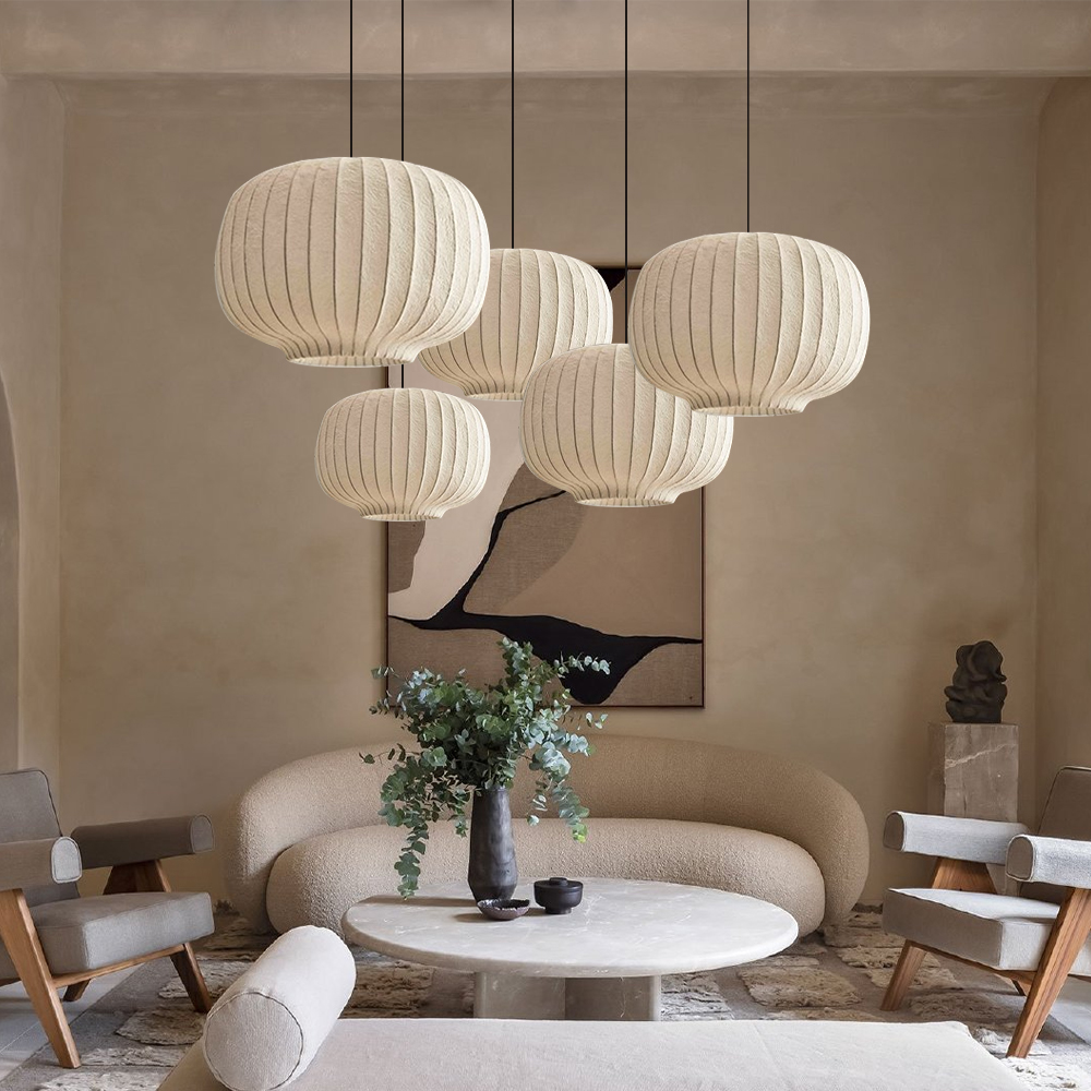 Japanese wabi-sabi style Nordic Silk Pendant Light