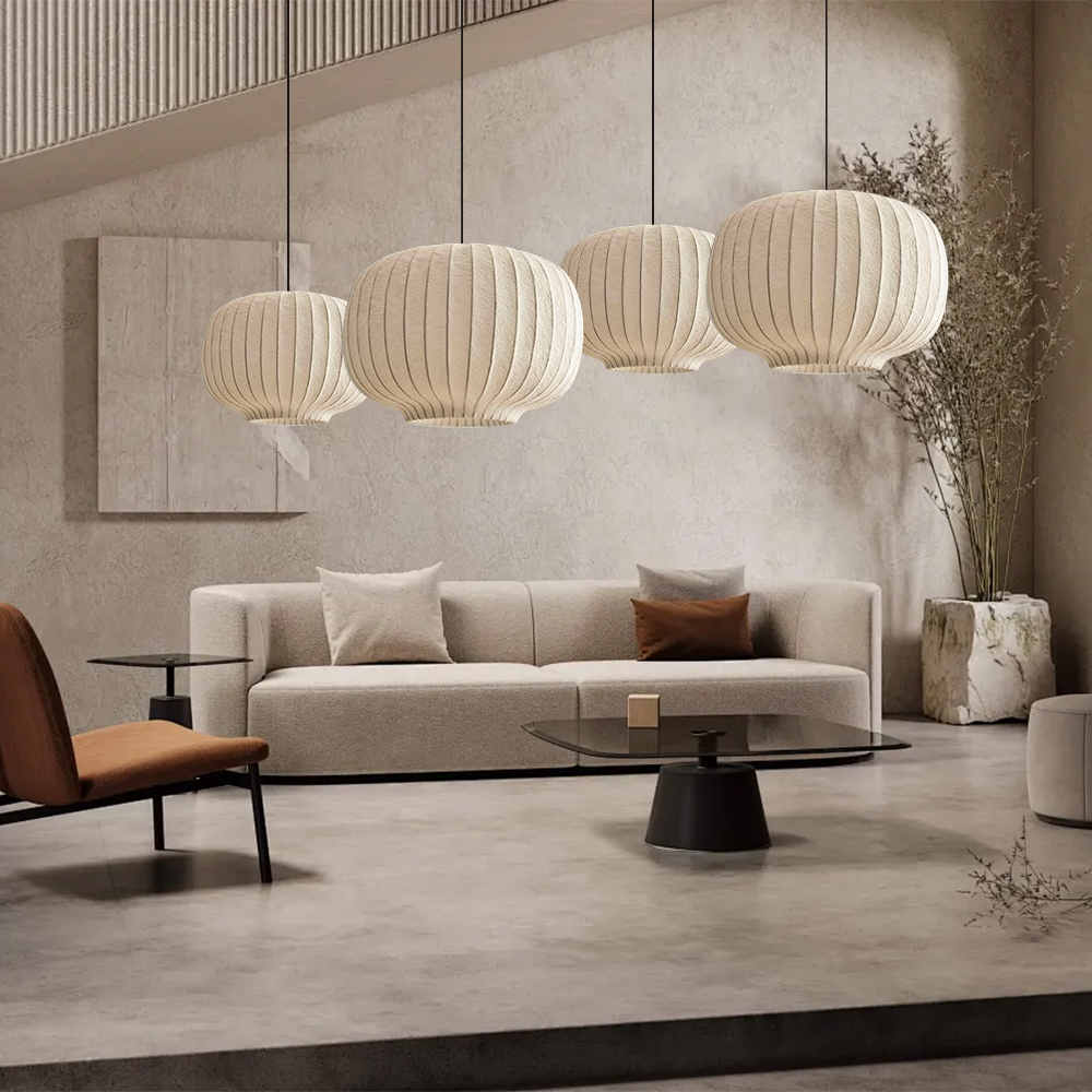 Japanese wabi-sabi style Nordic Silk Pendant Light
