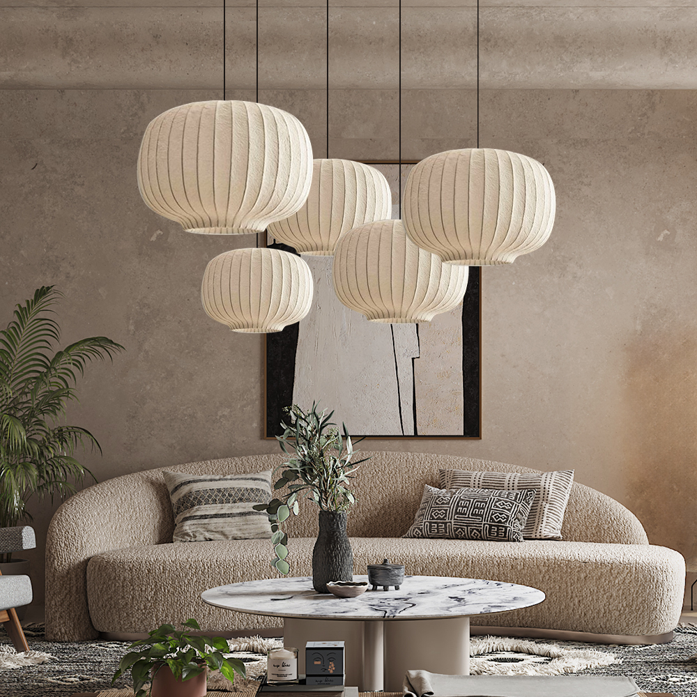 Japanese wabi-sabi style Nordic Silk Pendant Light