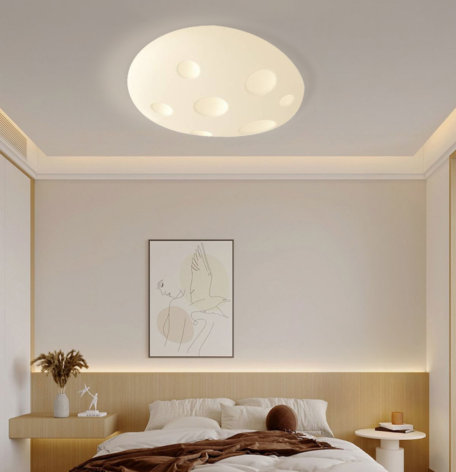 Nordic Minimalist Cream Style LED Cloud Moon Restaurant Light-labpiecesign