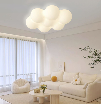 Nordic Minimalist Cream Style LED Cloud Moon Restaurant Light-labpiecesign