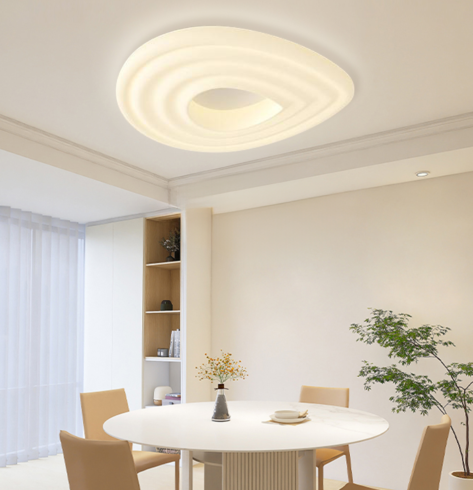 Nordic Minimalist Cream Style LED Cloud Moon Restaurant Light-labpiecesign