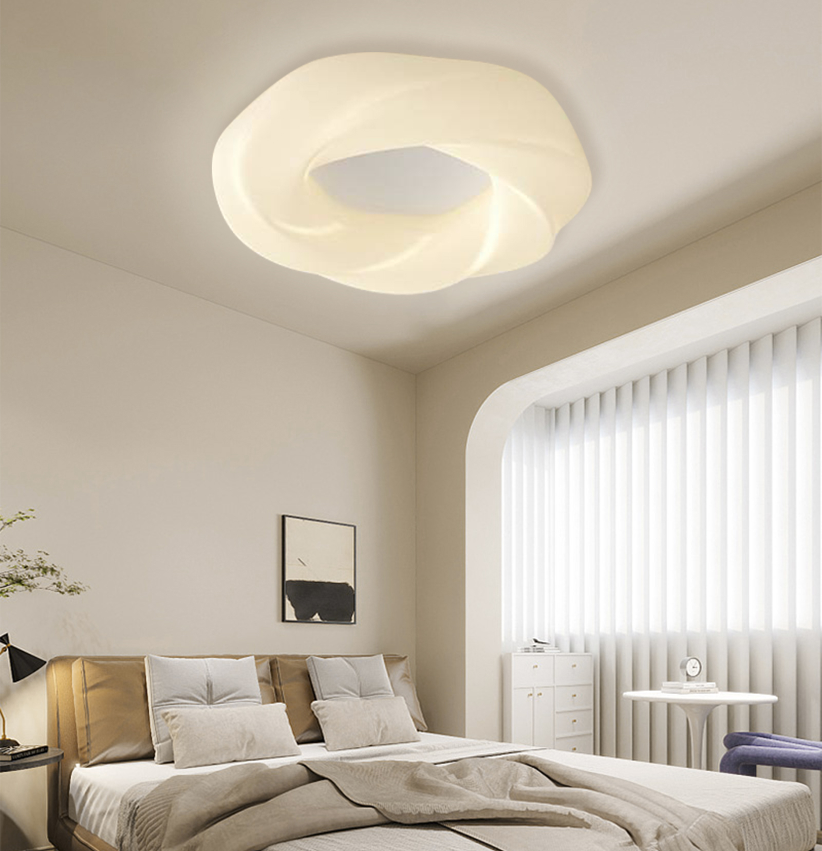 Nordic Minimalist Cream Style LED Cloud Moon Restaurant Light-labpiecesign