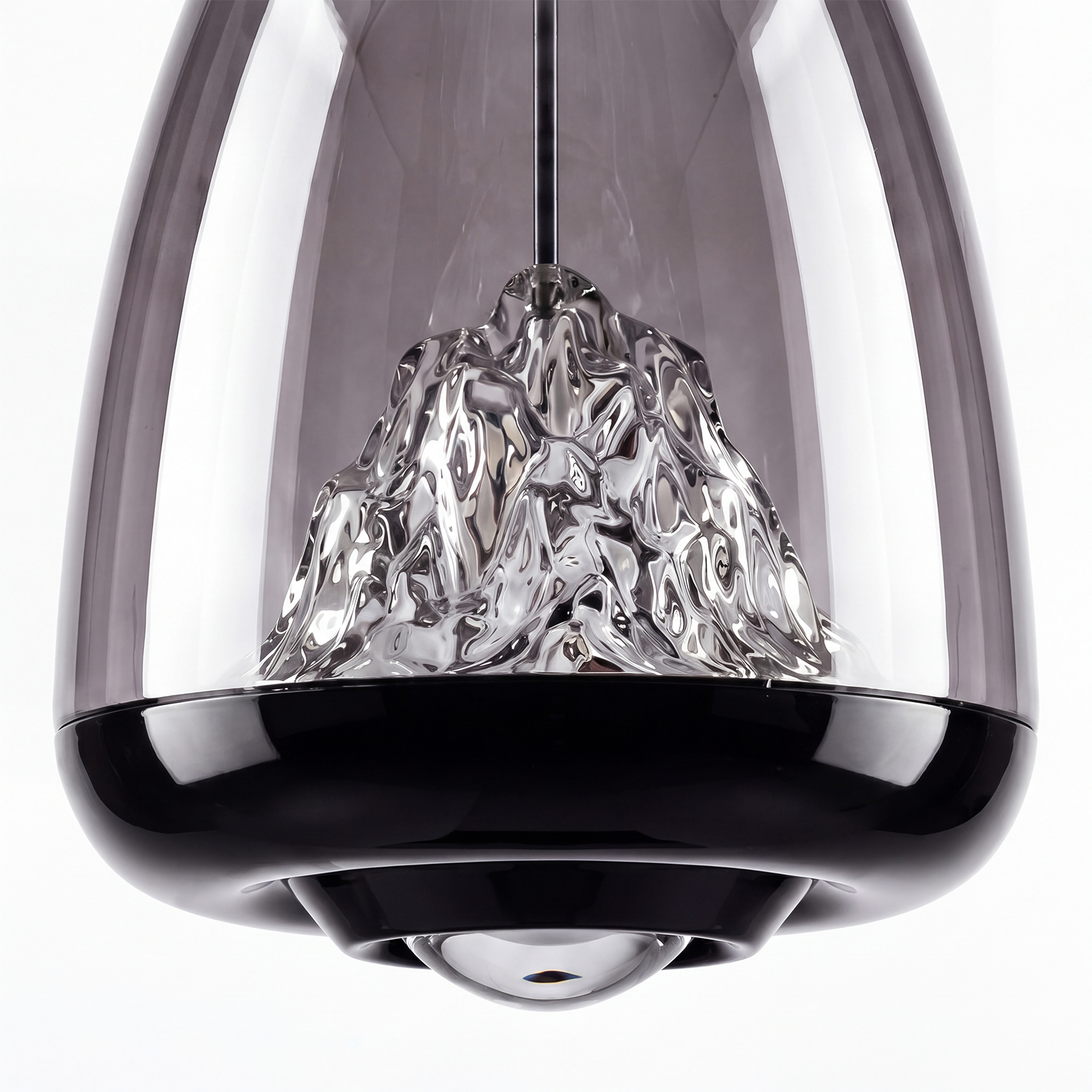 Modern Black Glass Pendant Light for Dining Room
