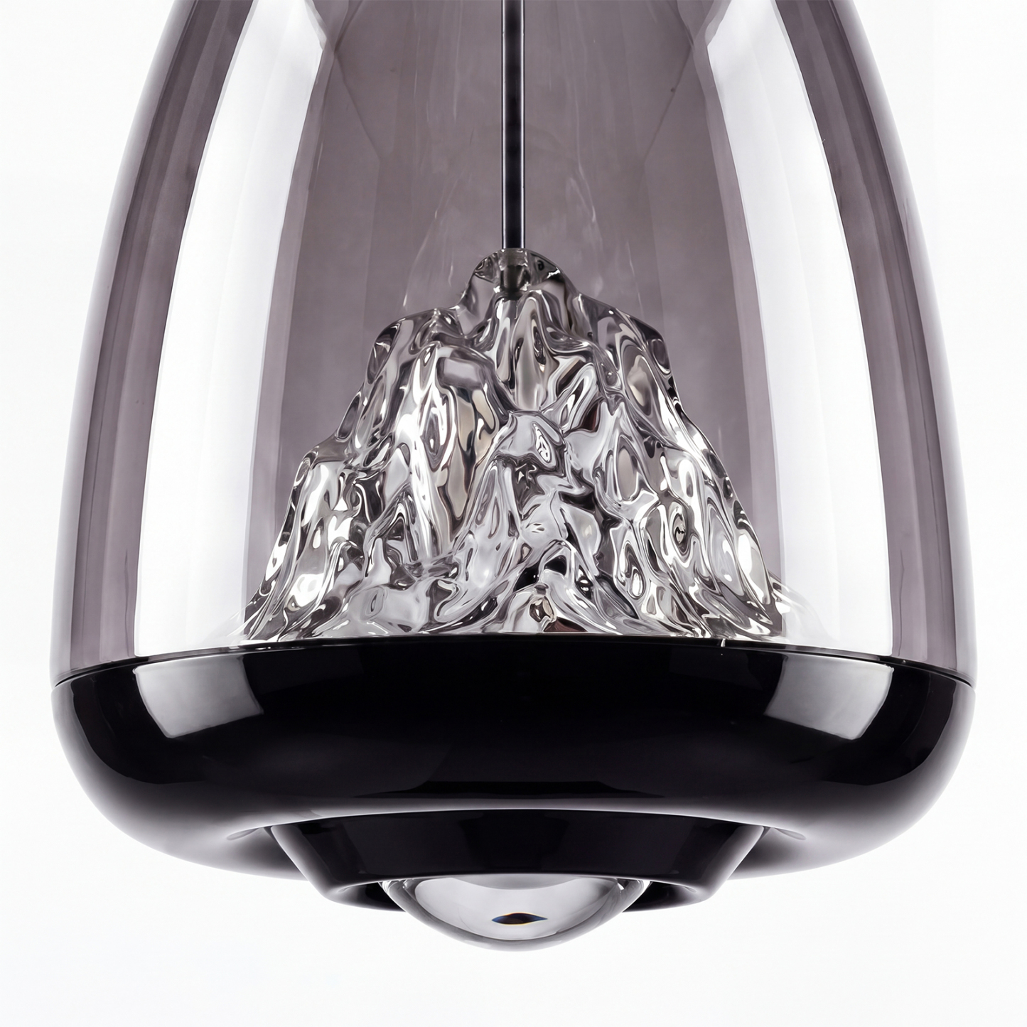 Modern Black Glass Pendant Light for Dining Room