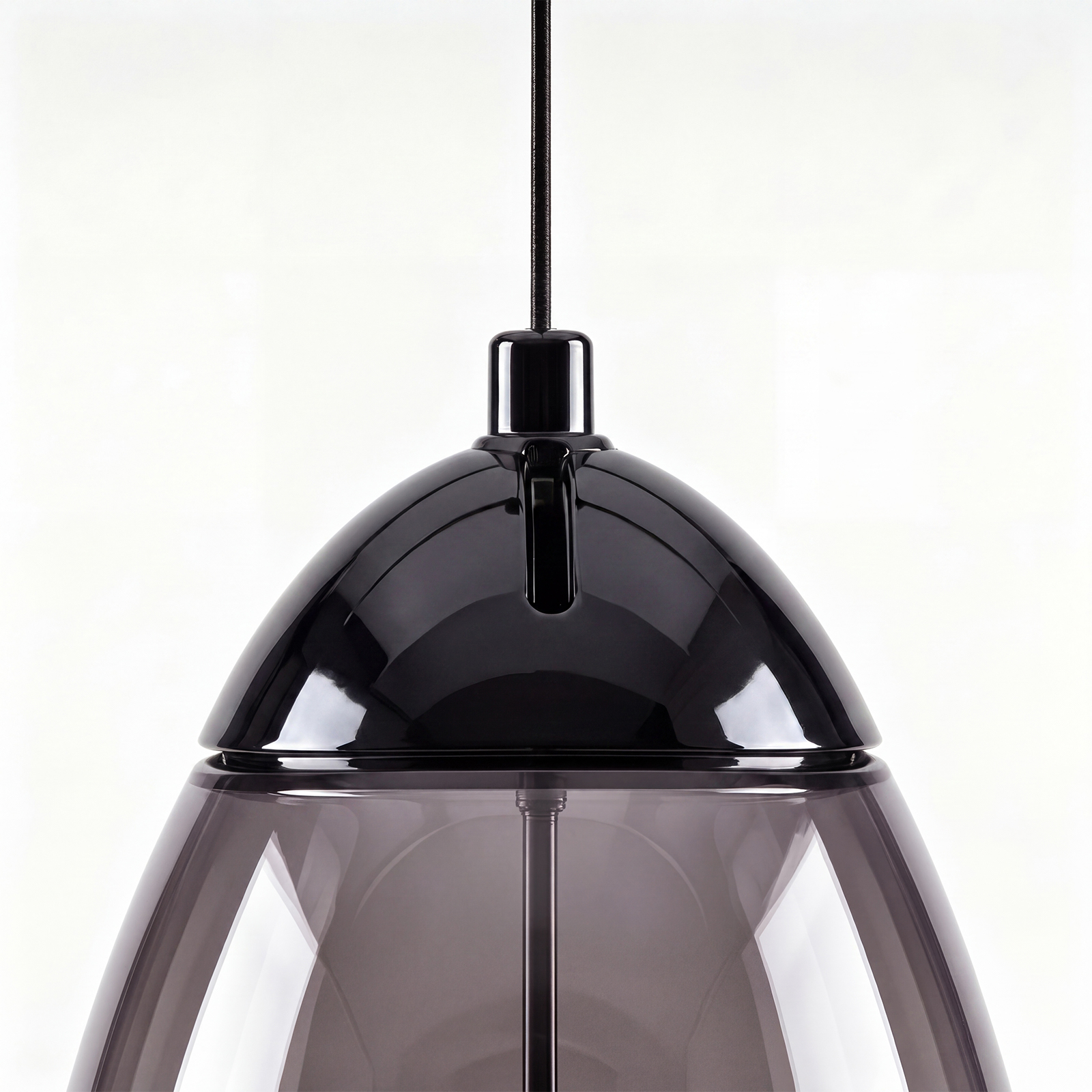 Modern Black Glass Pendant Light for Dining Room