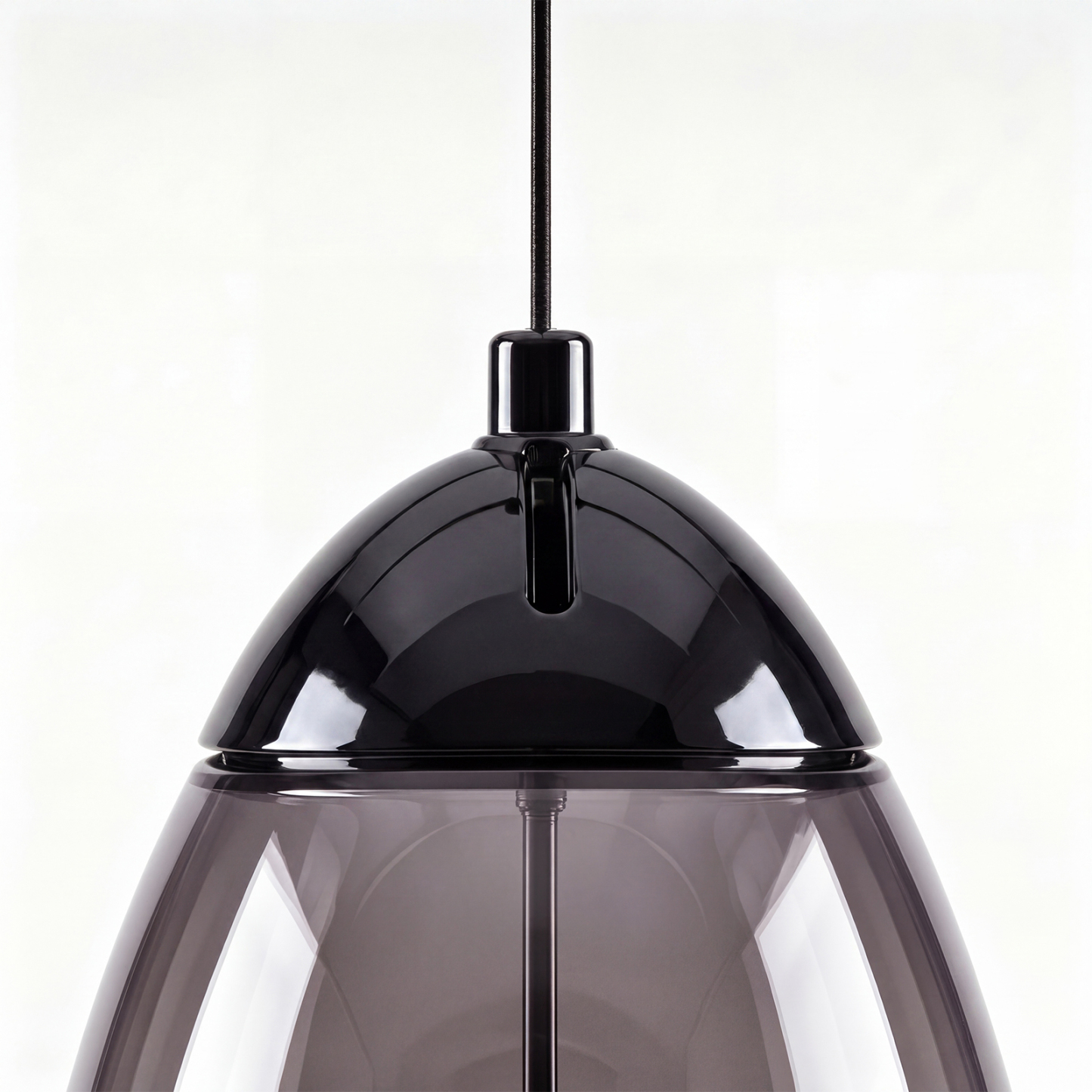 Modern Black Glass Pendant Light for Dining Room