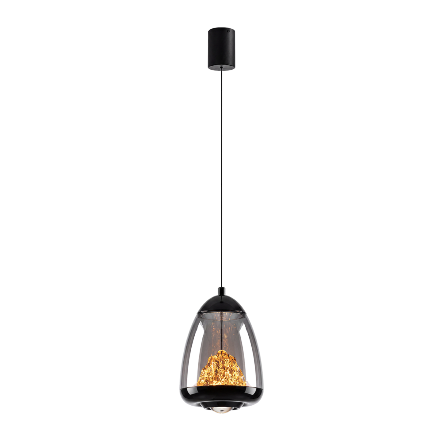 Modern Black Glass Pendant Light for Dining Room