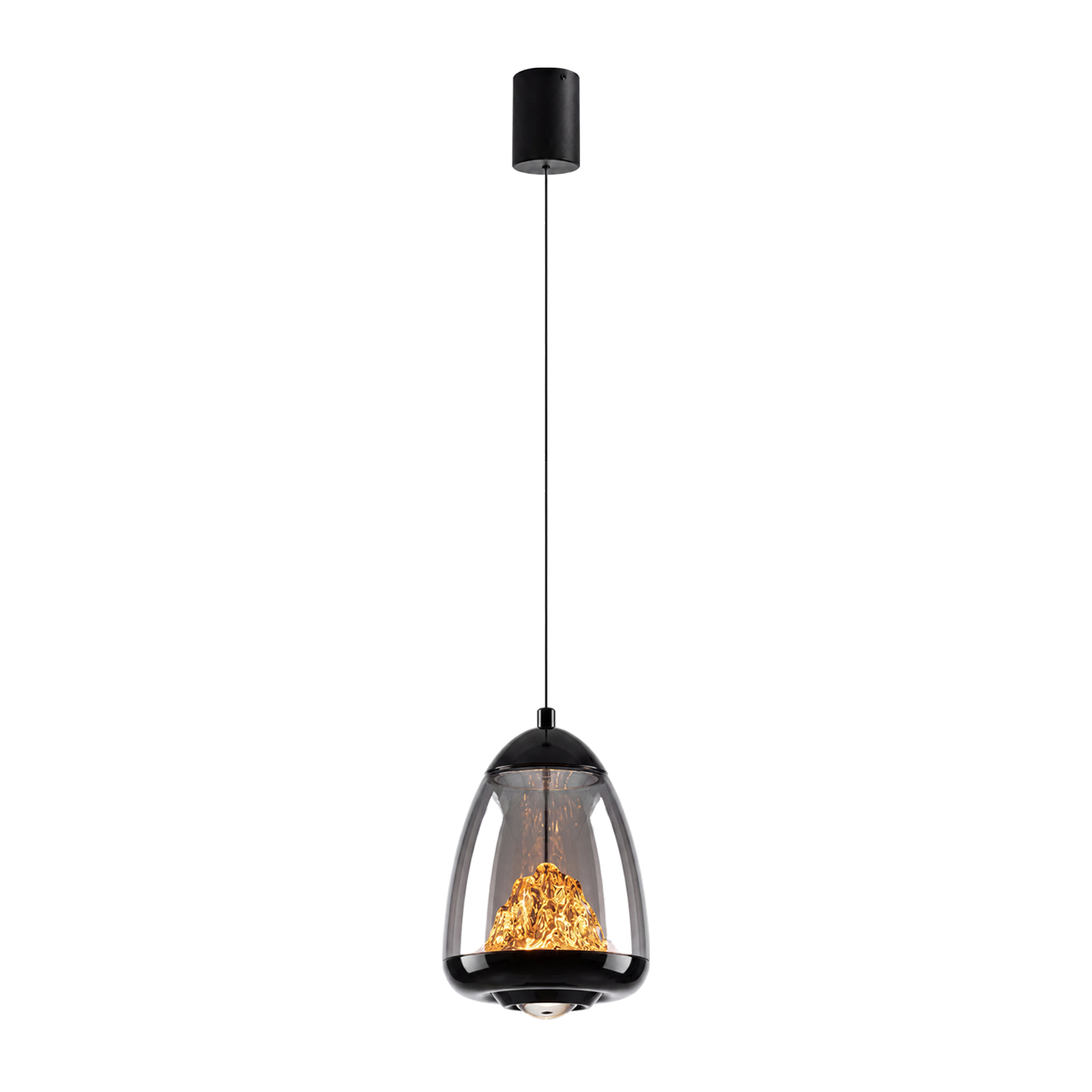 Modern Black Glass Pendant Light for Dining Room