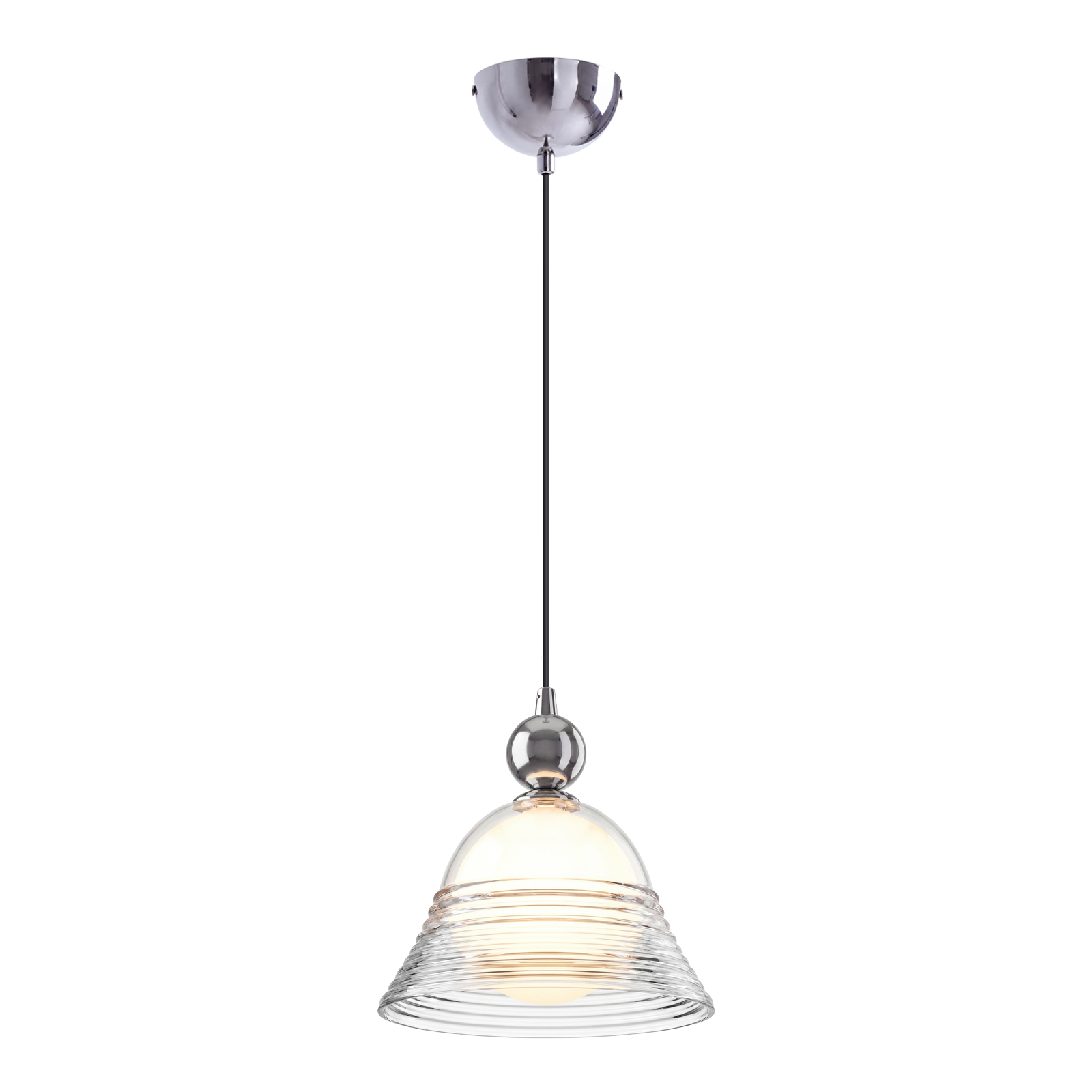 Modern Ribbed Glass LED Pendant Light for Kitchen Island