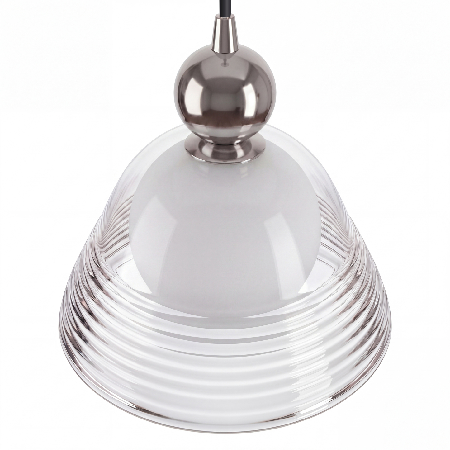 Modern Ribbed Glass LED Pendant Light for Kitchen Island