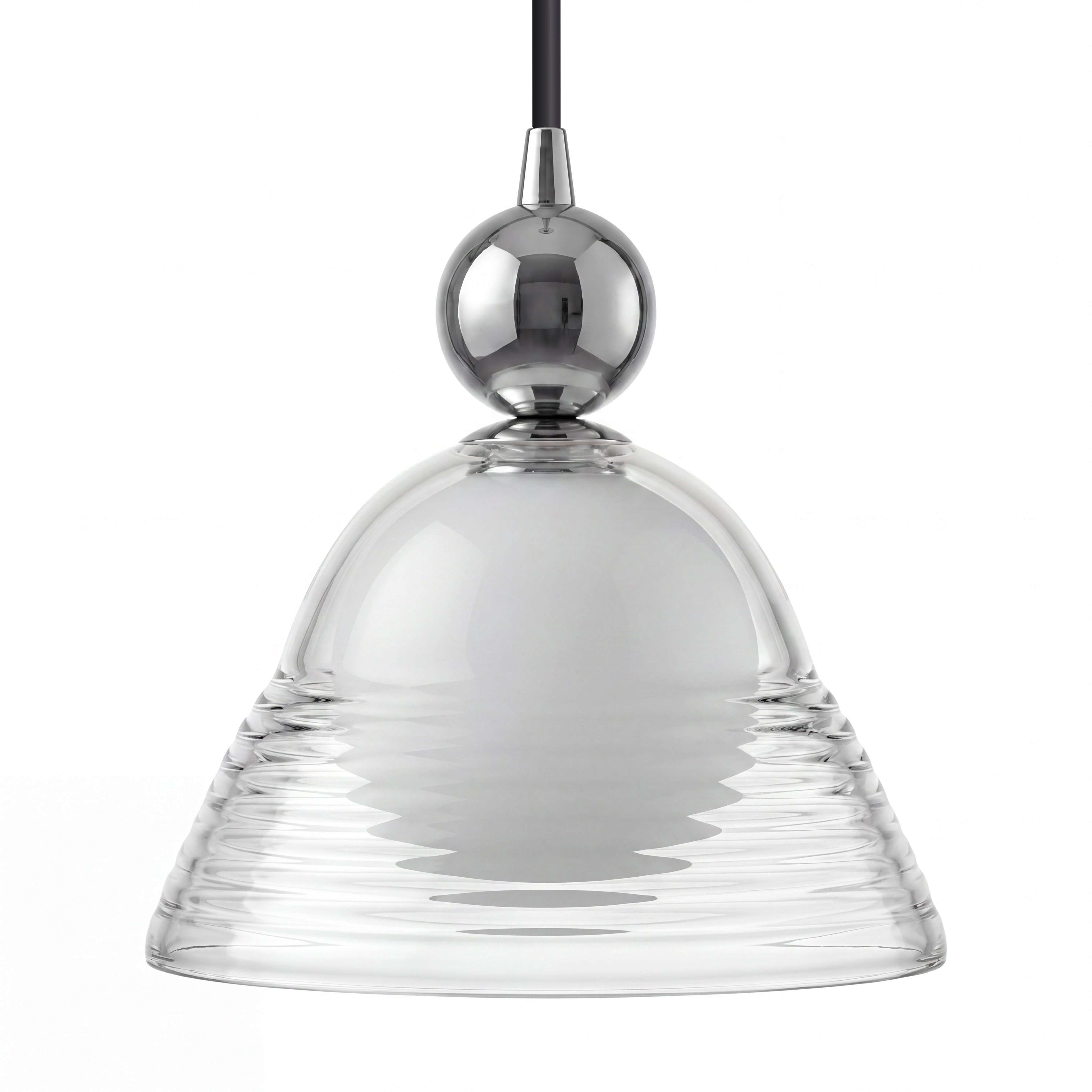 Modern Ribbed Glass LED Pendant Light for Kitchen Island