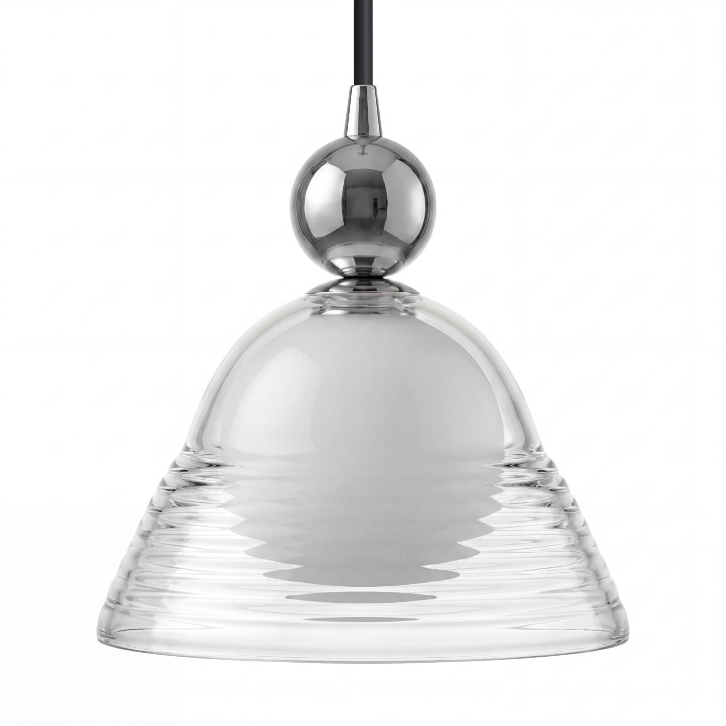 Modern Ribbed Glass LED Pendant Light for Kitchen Island