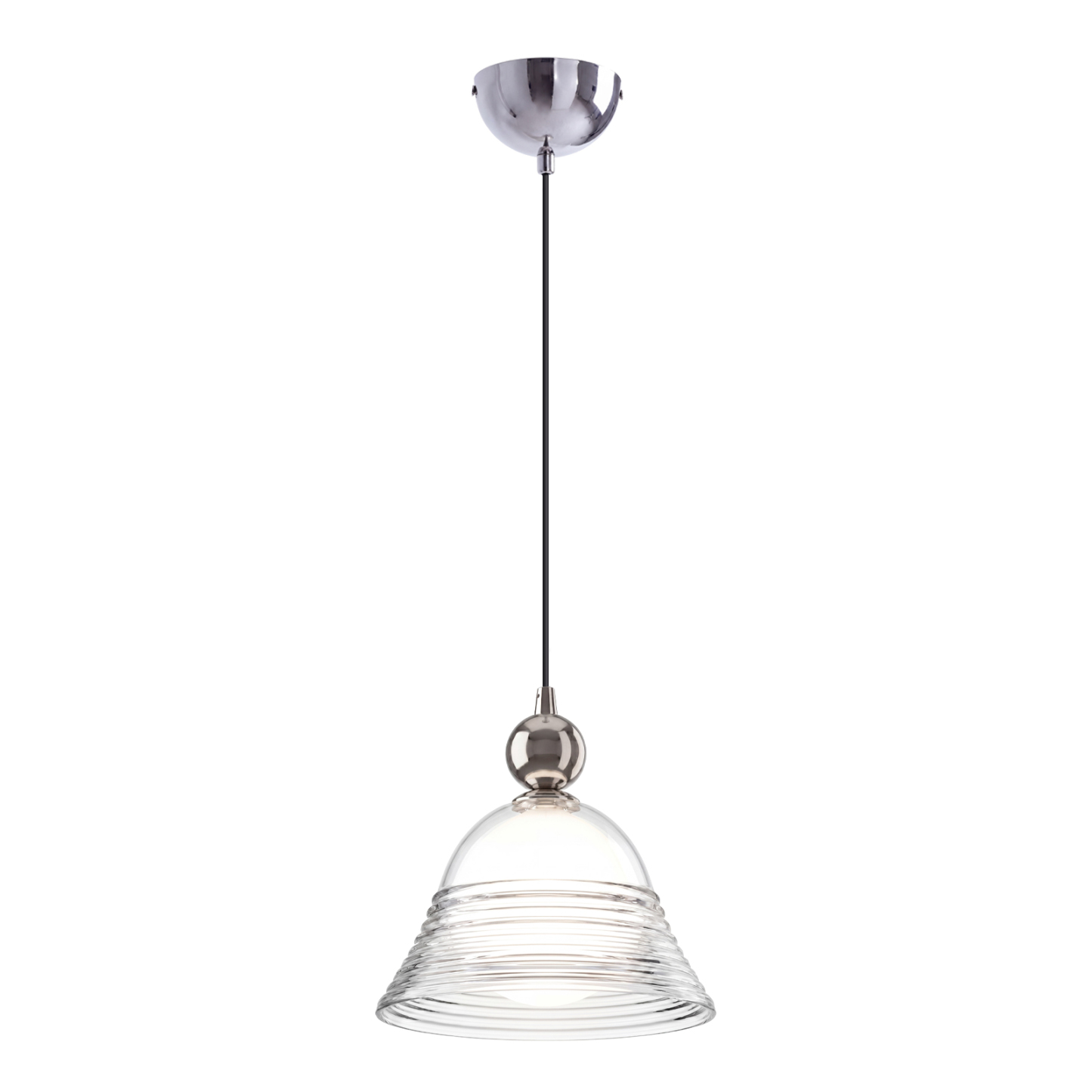Modern Ribbed Glass LED Pendant Light for Kitchen Island