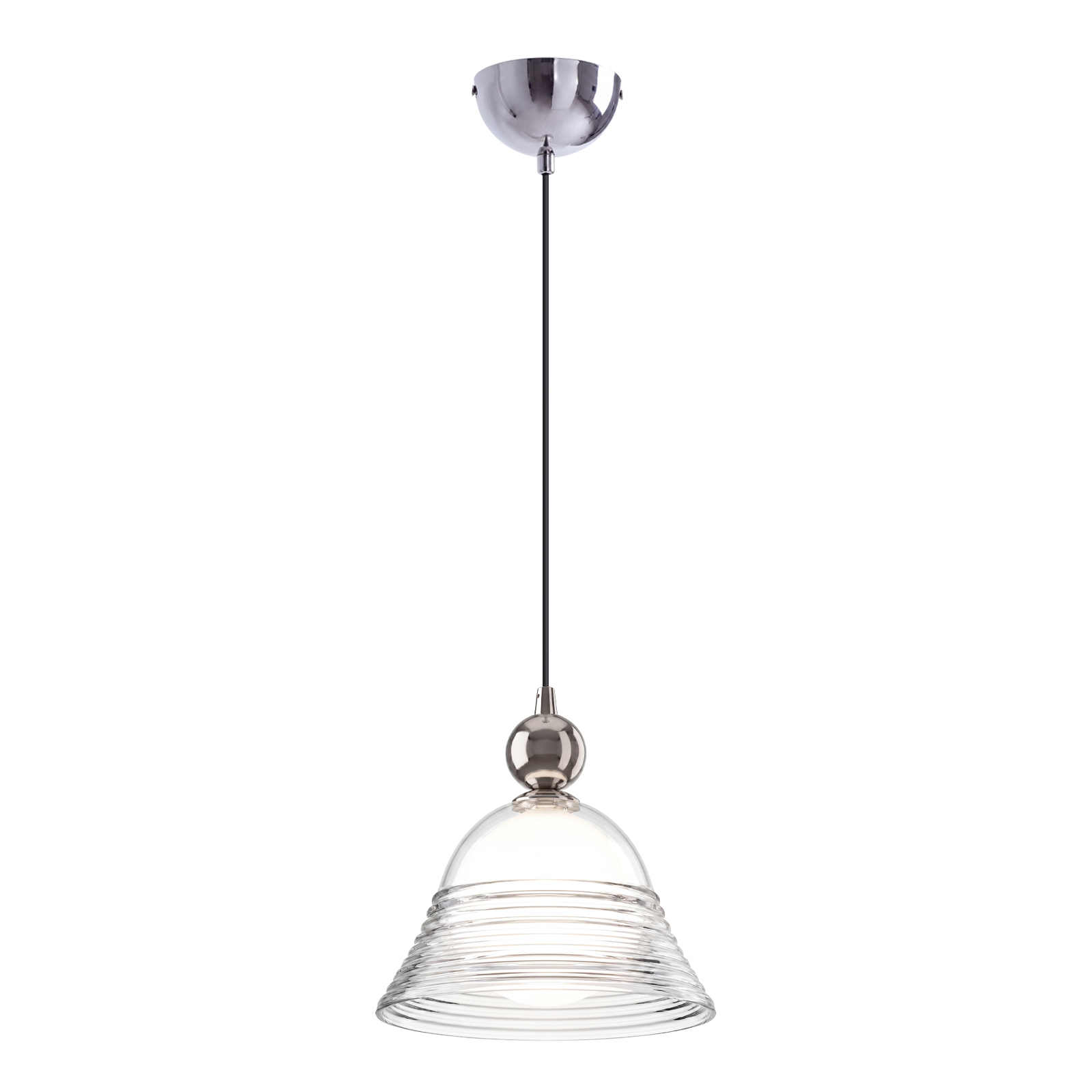 Modern Ribbed Glass LED Pendant Light for Kitchen Island